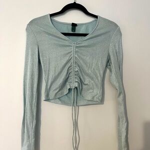 Wild‎ Fable Cropped Shimmery Top Size Small